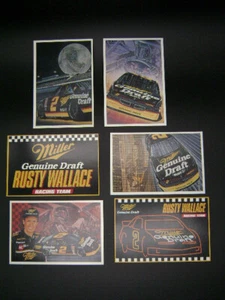 Rusty Wallace Postkarten Lot NASCAR 6 Karten Set 1993 Miller Racing Team #2 NEU - Bild 1 von 14