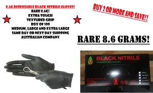100Pc Black Disposable Mechanic Nitrile Gloves Tattoo Latex Powder Free Workshop - Picture 1 of 2