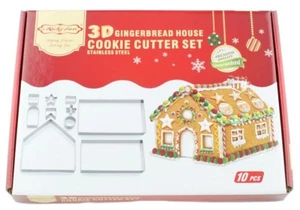 3D Gingerbread House Cookie Cutter Set - Picture 1 of 10