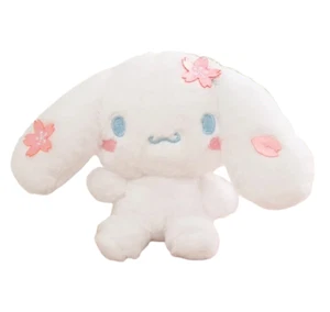 New Sanrio Cinnamoroll Dog Cherry Blossom Sakura Plush Clip Key Ring Bag Tote - Picture 1 of 3