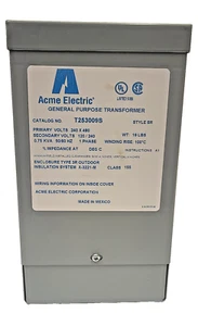 Transformador eléctrico ACME T253009S 1PH 0,75 KVA 240V x 480V - Imagen 1 de 8