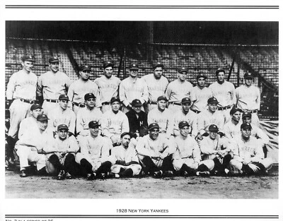 NY YANKEES 100th ANNIVERSARY 1928 8X10 TEAM PHOTO NY DAILY NEWS HEADLINE PAGE - Image 1 of 2