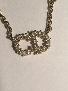 Dior Clair D Lune Necklace Resin Pearl White Crystal Metal Chain L38-42cm - Picture 1 of 5