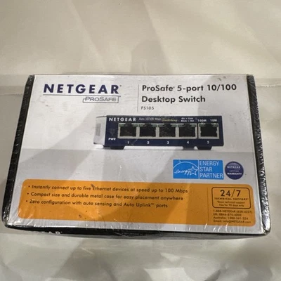 NETGEAR ProSafe Gigabit FS105 5-Ports Ethernet Switch Factory Sealed New - Image 1 of 4