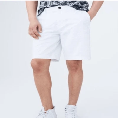 Pantalones Cortos Chinos AERO Blancos 29 Clásicos Elastizados 9.5" Nuevos con Etiquetas Foto 1 de 4