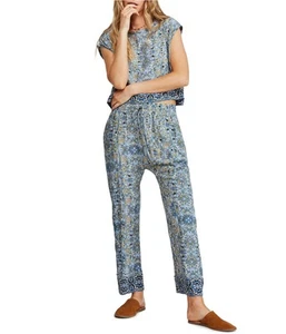 Free People Womens 2-Piece Set Casual Wide Leg Pants, Blue, X-Small - Picture 1 of 1