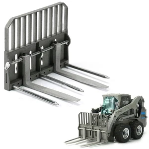 Metal Fork Bucket For 1/14 Engineering Hydraulic Model Bobcat Skid Steer Loader - Picture 1 of 11