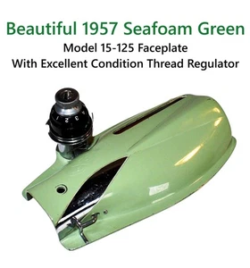 OEM 1957 SINGER SEAFOAM GREEN 15-125 Sewing Machine FACEPLATE +TENSION REGULATOR - Picture 1 of 3