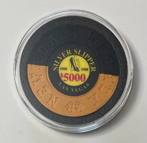 Silver Slipper Casino $5000 Chip Borland Commemorative Las Poker Card Guard - Picture 1 of 2