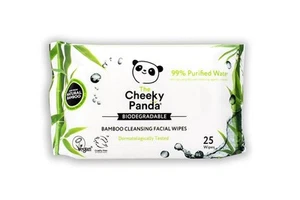 Cheeky Panda 100% Bamboo Facial Cleansing Wipes Unscented 25 Wipes - Picture 1 of 1