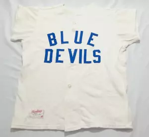 VINTAGE 1960ER BLUE DEVILS #17 RAWLINGS THE MARK OF A PRO BASEBALL TRIKOT SHIRT - Bild 1 von 13