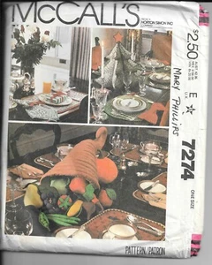 McCall's 7274 Vintage Sewing Pattern Holiday Table Settings, Centerpieces, 1980 - Picture 1 of 2
