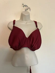 Lane Bryant Cacique Schwimmen Bügel Dunkelrot Burgund Bikini Oberteil Plus 46DDD - Bild 1 von 6