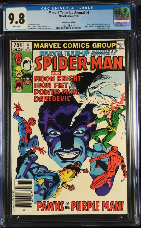 MARVEL TEAM-UP ANNUAL #4 - CGC 9.8 - WP -NM/MT - NEWSSTAND - MOON KNIGHT - Image 1 of 2
