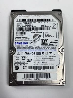 HM040GI Samsung 40GB SATA 2.5in 9.5mm Hard Drive - Image 1 of 4
