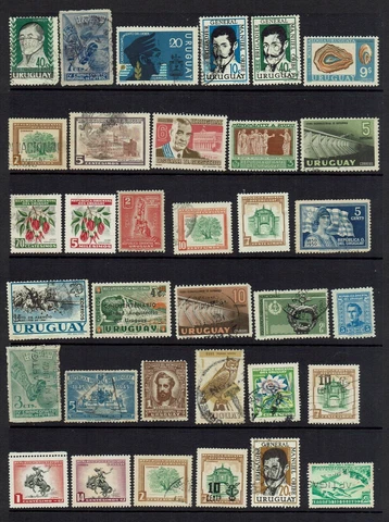 Uruguay Very good variety of stamps  Some older Stamps Collection of 34 Stamps Cover