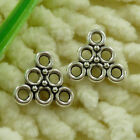 390 pièces connecteurs ronds tibétains argent 14 x 13 mm S2798 fabrication de bijoux à faire soi-même