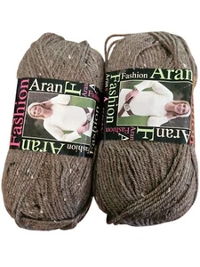 Aran Knitting Yarn/Wool bundle King Cole Fashion Aran Islay 2 x 100g - Picture 1 of 3