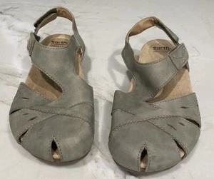 Earth Origins Sandals Women 6.5 Bosk Birdine Casual Slingback Green Leather - Picture 1 of 8