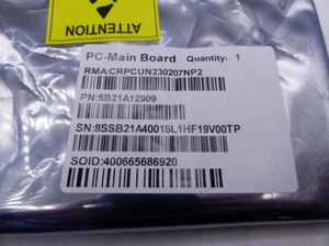 LENOVO 5B21A12909 PC MAIN BOARD UHD I7-1156G7 SSD YD2 YAB - PARTS - Picture 1 of 4
