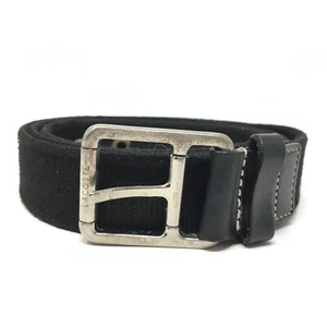 Lacoste Logo Belt Mens Size 40 Black Leather Fabric Crocodile Casual Golf Preppy - Picture 1 of 7