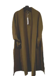 EILEEN FISHER High Collar Litewigt Boiled Wool Jersey Coat SERPENTIN GREEN ~M - Bild 1 von 12