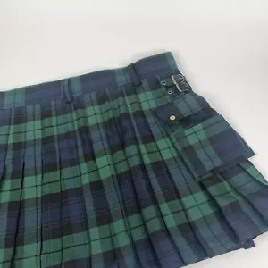 Kilt Herren Größe 50 schwarz grün blau Schottenkaro Beutel Tasche Schnallen Renaissance - Bild 1 von 15