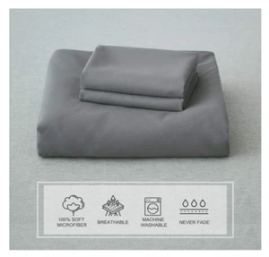 SUNNEEHOME DUVET COVER AND 2 PILLOW SHAMS SET GRAY NEW IN PACKAGE - Picture 1 of 7