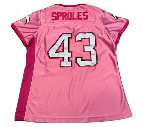 Darren Sproles San Diego Chargers Pink Heart Jersey Embroidered Reebok Womens L Cover