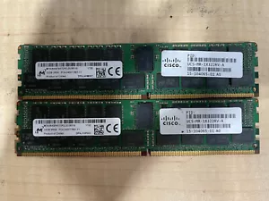 Lot of 2 Micron 32GB PC4-2400T 2Rx4 DDR4 ECC RDIMM Memory MTA36ASF4G72PZ-2G3 - Picture 1 of 2