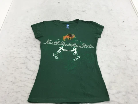 NDSU Bison Shirt Womens M Medium Graphic Print NCAA Graphic Rhinestone Print Cover