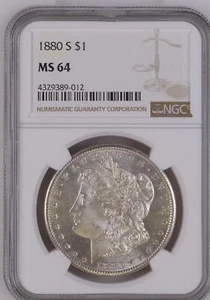 1880 S Morgan Silver Dollar NGC MS-64 - Picture 1 of 2