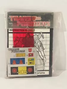 G1 TRANSFORMER JUMPSTARTER TOPSPIN FACTORY SEALED MANUAL/STICKER SHEET BAGGIE #1 - Bild 1 von 1