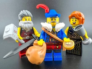 Lego Castle Merchant Lot 3 Minifigures 10332 Medieval Town Market Peasant Maiden - Picture 1 of 6