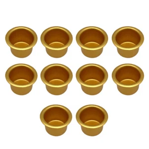 10pcs Metal Round Candle Cup Tapered Wax Tea Light Holders Jar Making Container - Picture 1 of 14