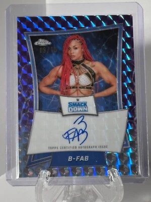 2025 Topps Chrome WWE B-Fab Smackdown Purple Geometric Auto #d /10 - Image 1 of 2