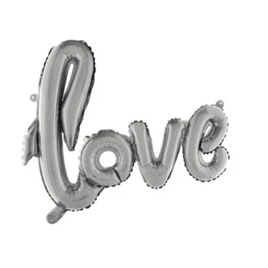 Pallone Scrittura Love, 100x68cm, 1Pezzo, Argento - Foto 1 di 2