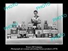 OLD POSTCARD SIZE PHOTO OF TEXACO OIL COMPANY ADVERTISING DISPLAY c1970s 2