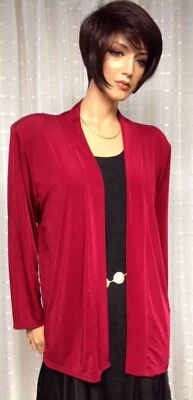 CHAQUETA DRAPEADA Tejida JOSTAR Poly Spandex SLINKY Borgoña Elástica 4004BN Grande Foto 1 de 4