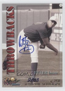 2001 Royal Rookies Throwbacks Auto /5950 Peter Bauer #18 Auto