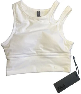 NWT - Fila Performa Womens XS Uplift Slice Crop Performance Bra Top White - Picture 1 of 7
