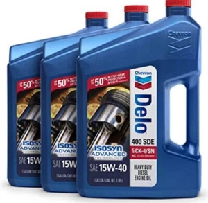 Chevron Delo 400 Engine Oil 15W-40 isosyn advanced  Box wit 3 gallons FRESH! - Picture 1 of 3