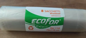 160 SACCHI SPAZZATURA ECOLOGICI RESISTENTE TRASPARENTE 70X110 INDIFFERENZIATA - Foto 1 di 2