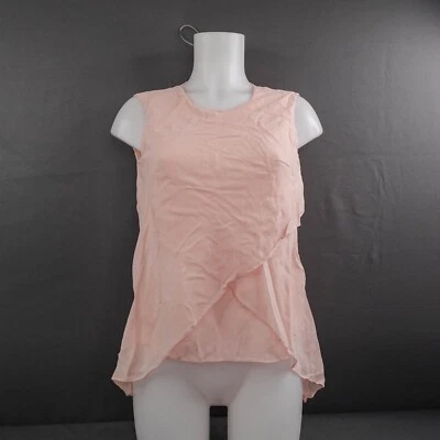 Top BCBGMaxazria Mujer Pequeño Rosa Transparente Capas Seda Coqueta Fairycore Romántico Foto 1 de 4
