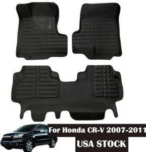 Forro negro, alfombrillas coche, impermeables delanteras y traseras para Honda CR-V CRV 2007-2011 - Imagen 1 de 11