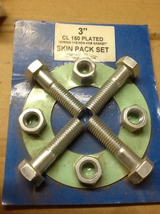 LOT OF 4 new, tripac Skin pack  3" cl 150 plated with ring 1/16 non asb gasket  - Picture 1 of 2