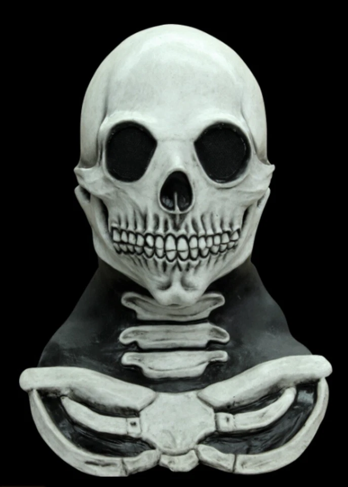 Full Head Skull Mask with Skeleton Chest Piece Halloween Cosplay Dress Up - Image 1 of 3