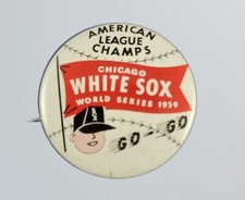 Chicago White Sox American League Champs 1959 Pinback Button Green Duck 