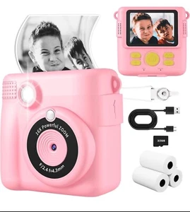 Instant Print Camera for Kids with 3 Rolls of Printer Paper, 1080P Toddler Digit - Picture 1 of 6
