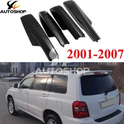 4x Para Toyota Highlander 2001-2007 Cubierta de portaequipajes de techo de coche Tapa de extremo de riel Negra Foto 1 de 4
